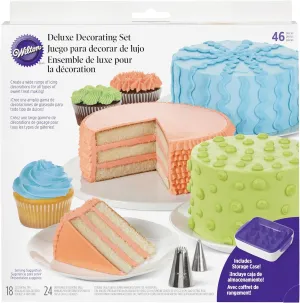 Wilton Cake Decorating Supplies Kit - Decorate Treats with Your Organized Decorating Tool Set, Disposable Pastry Bags, Stainless Steel Icing Tips and Spatula, 46-Piece