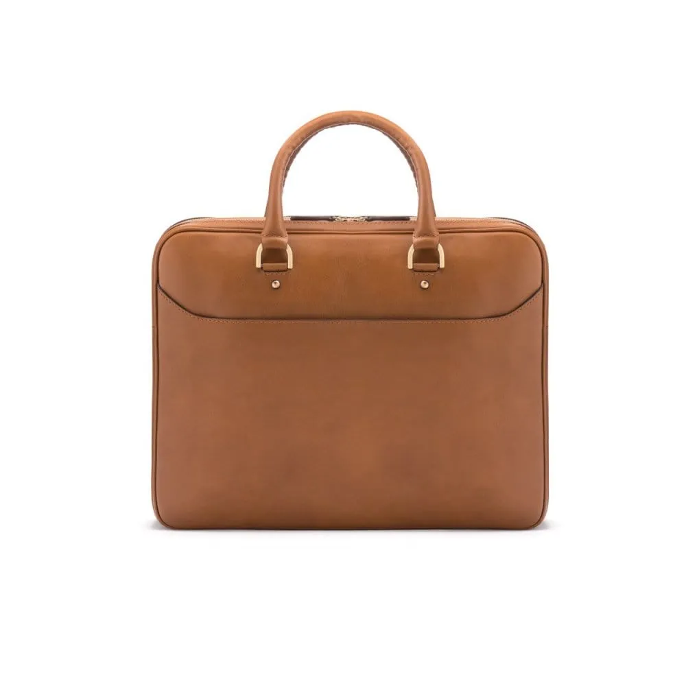 Winchester Leather 15" Laptop Briefcase - Light Tan