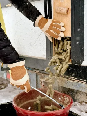 WINTER LINED Gloves for Men -168 Leather Work Gloves Working Winter Warm For Women & Men 168