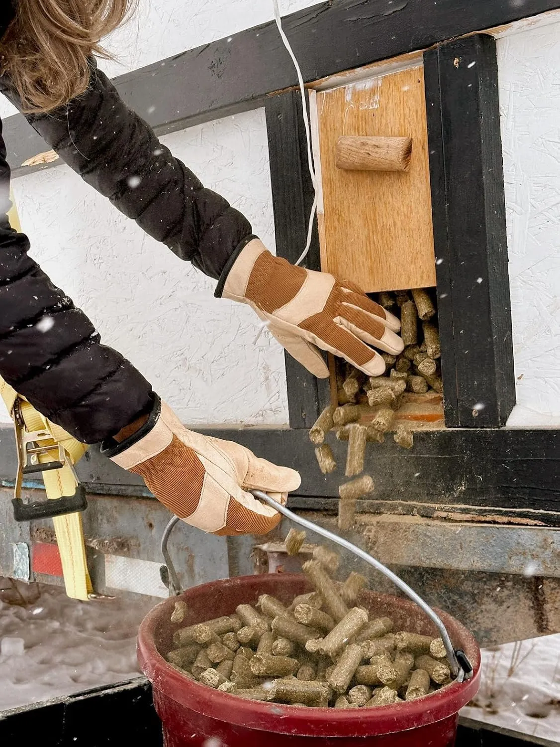 WINTER LINED Gloves for Men -168 Leather Work Gloves Working Winter Warm For Women & Men 168
