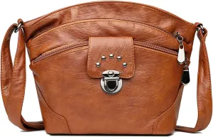 WITERY Small Crossboby Purses for Women - Lightweight PU Leather Zipper Crossbody Bag Shoulder Bag with Adjustable Strap