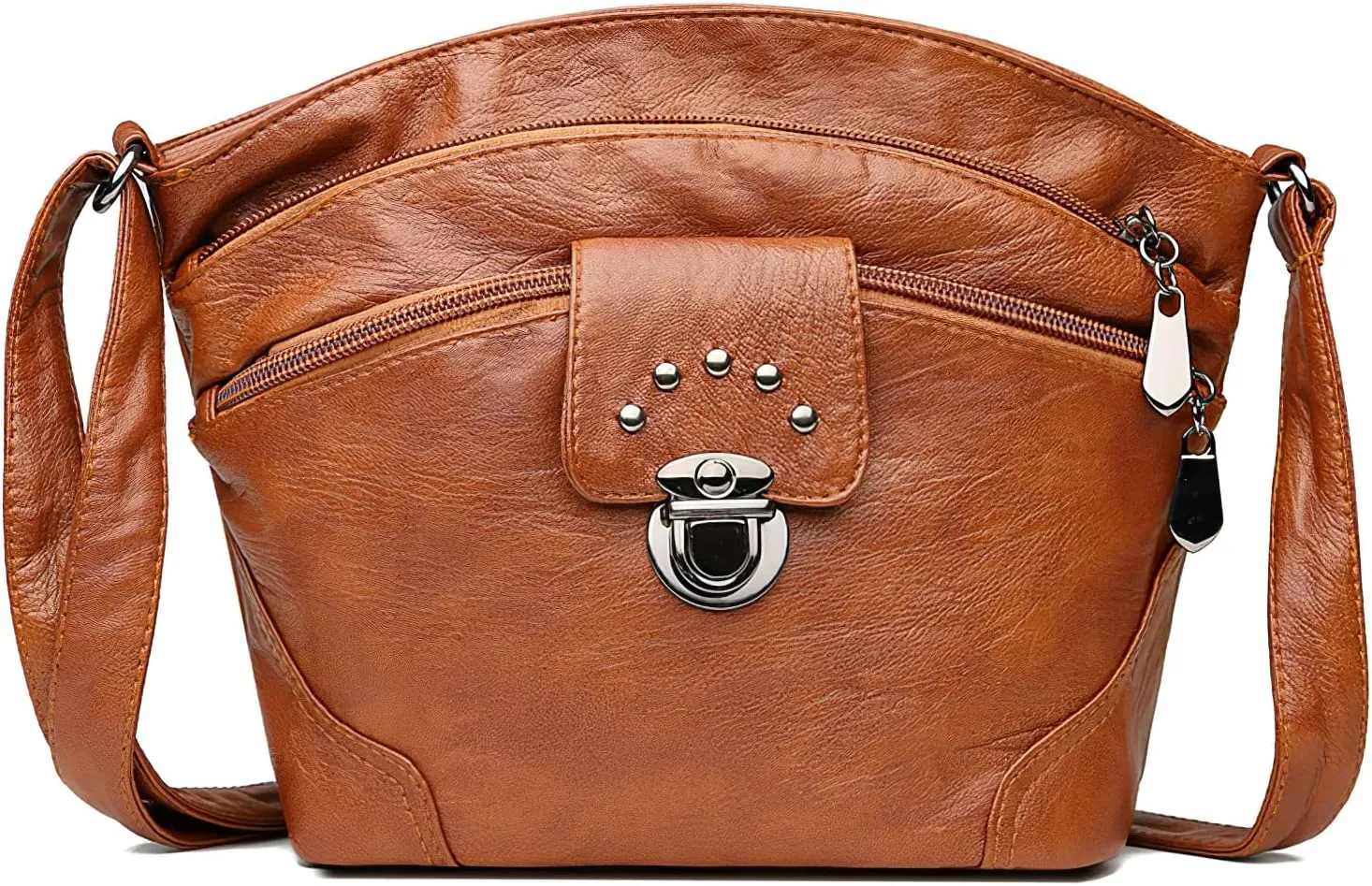 WITERY Small Crossboby Purses for Women - Lightweight PU Leather Zipper Crossbody Bag Shoulder Bag with Adjustable Strap