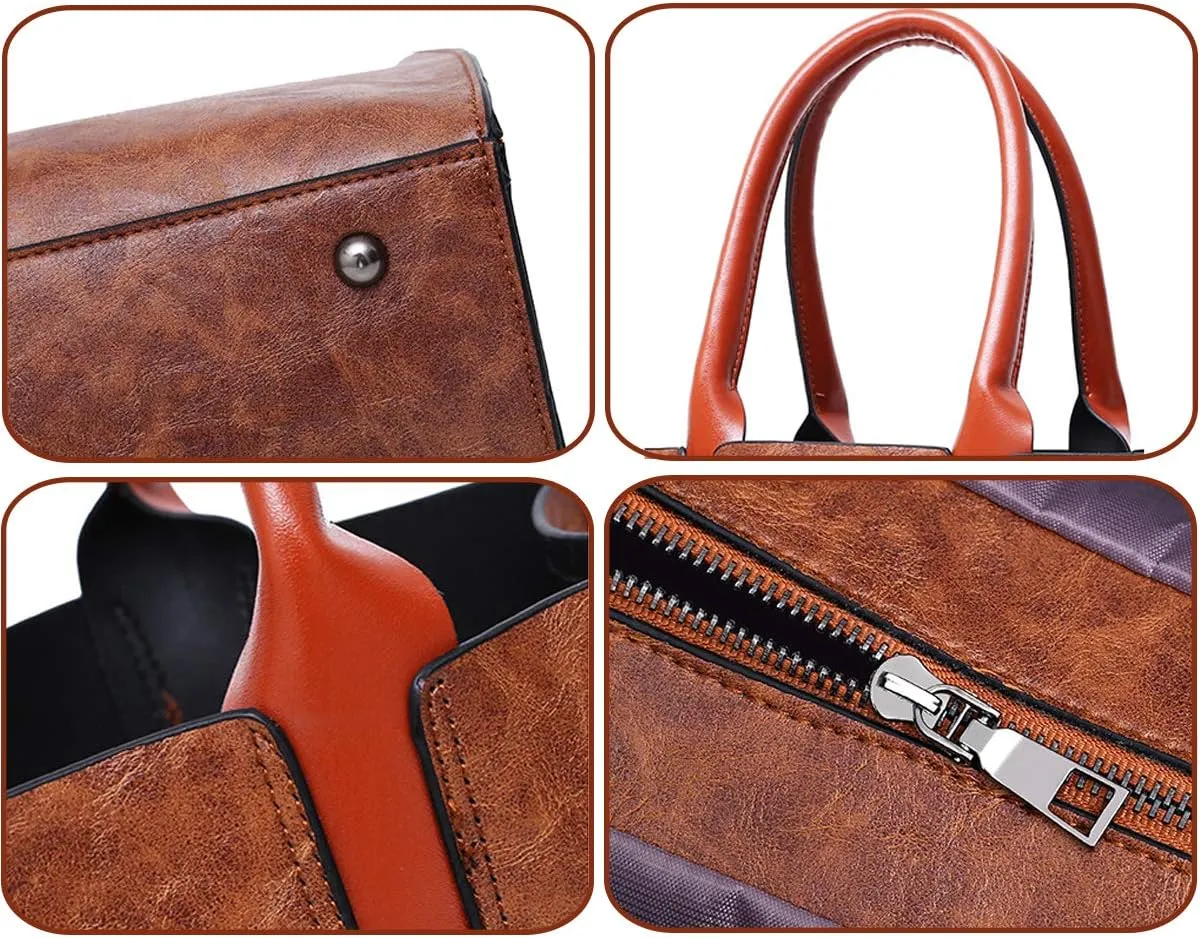 Women Handbags Designer PU Leather Large Tote Ladies Handbags Top Shoulder Bag 3pcs Set