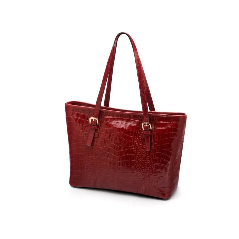 Women's 13" Laptop Workbag - Red Croc-Effect