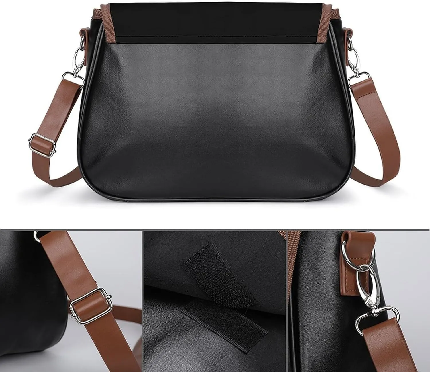 Women's Casual Crossbody Bag, Waterproof Leather Shoulder Purse Handbags for Work Travel