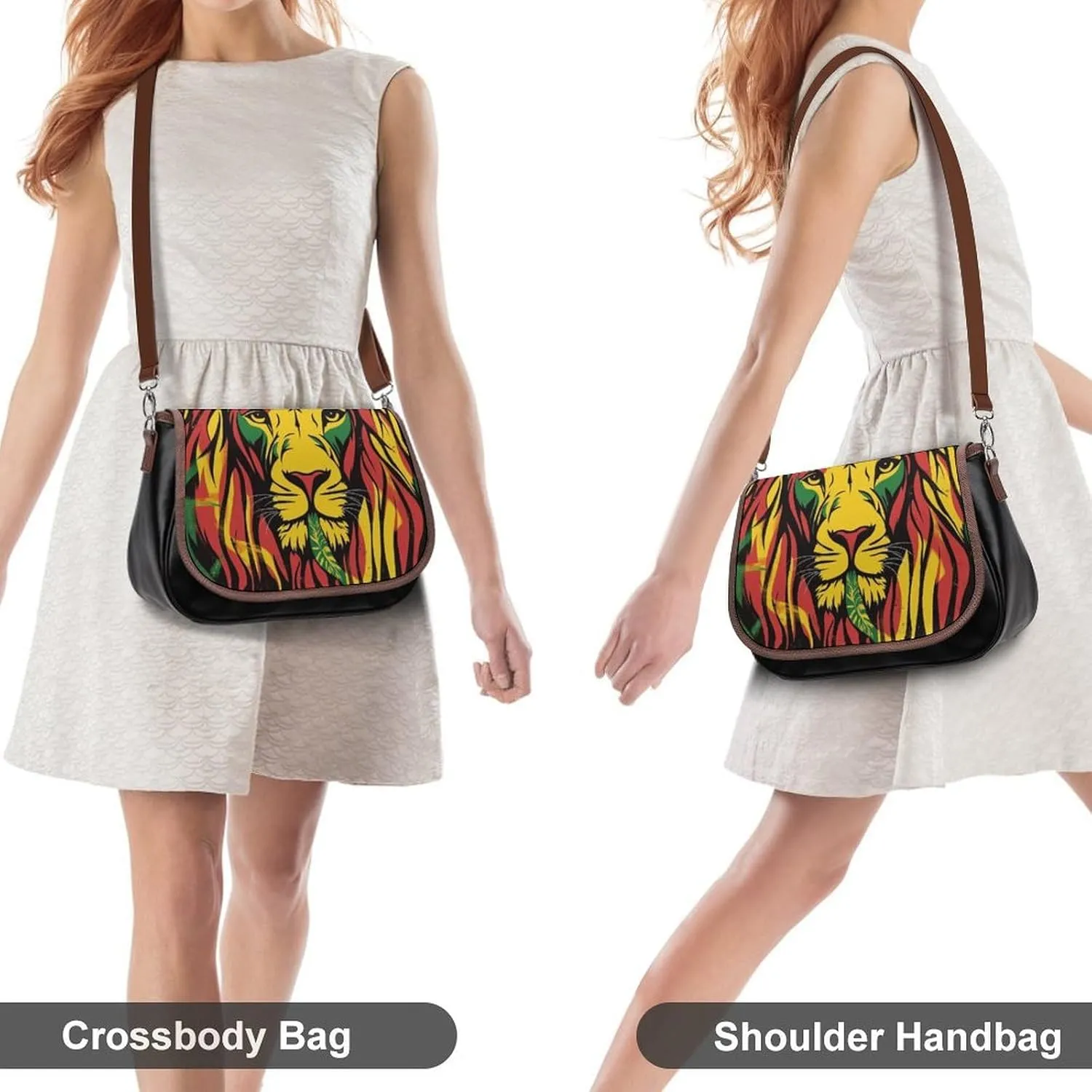 Women's Casual Crossbody Bag, Waterproof Leather Shoulder Purse Handbags for Work Travel