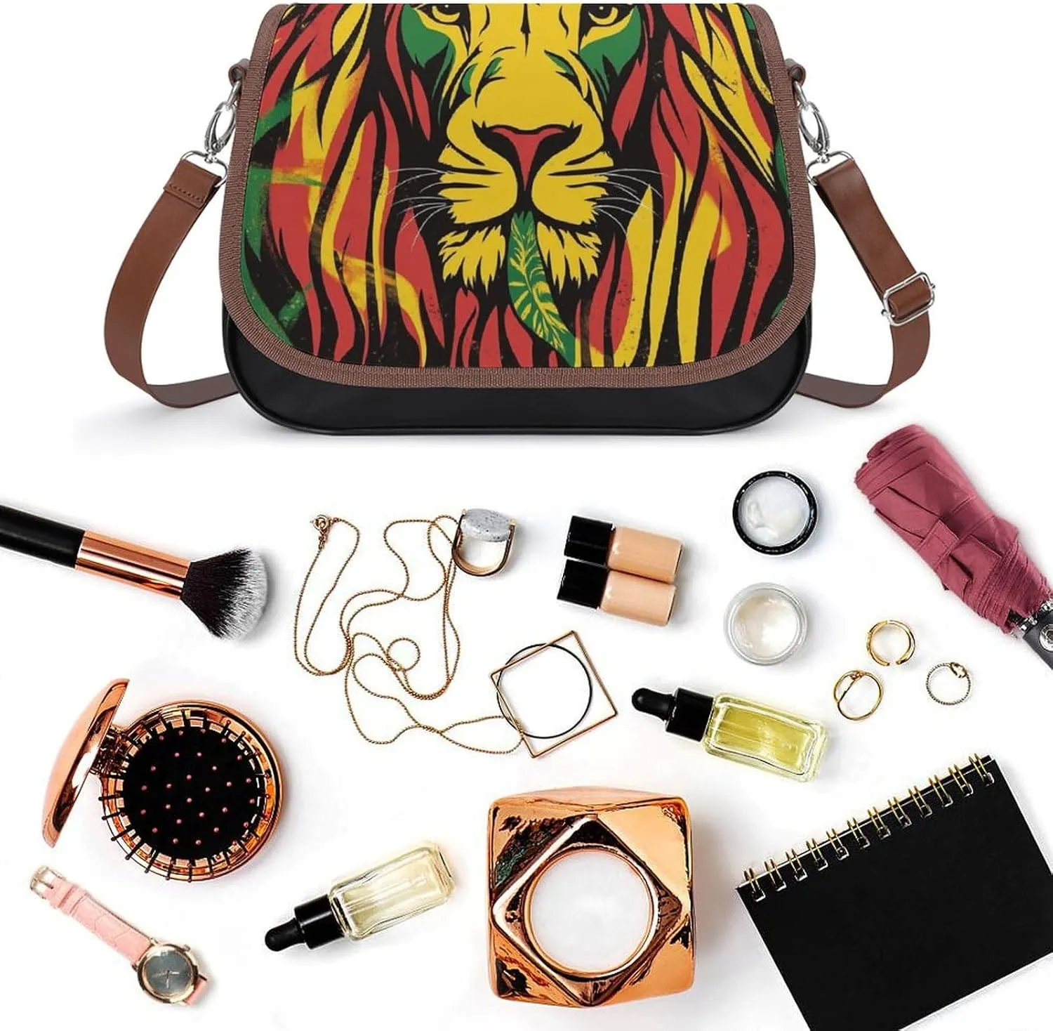 Women's Casual Crossbody Bag, Waterproof Leather Shoulder Purse Handbags for Work Travel