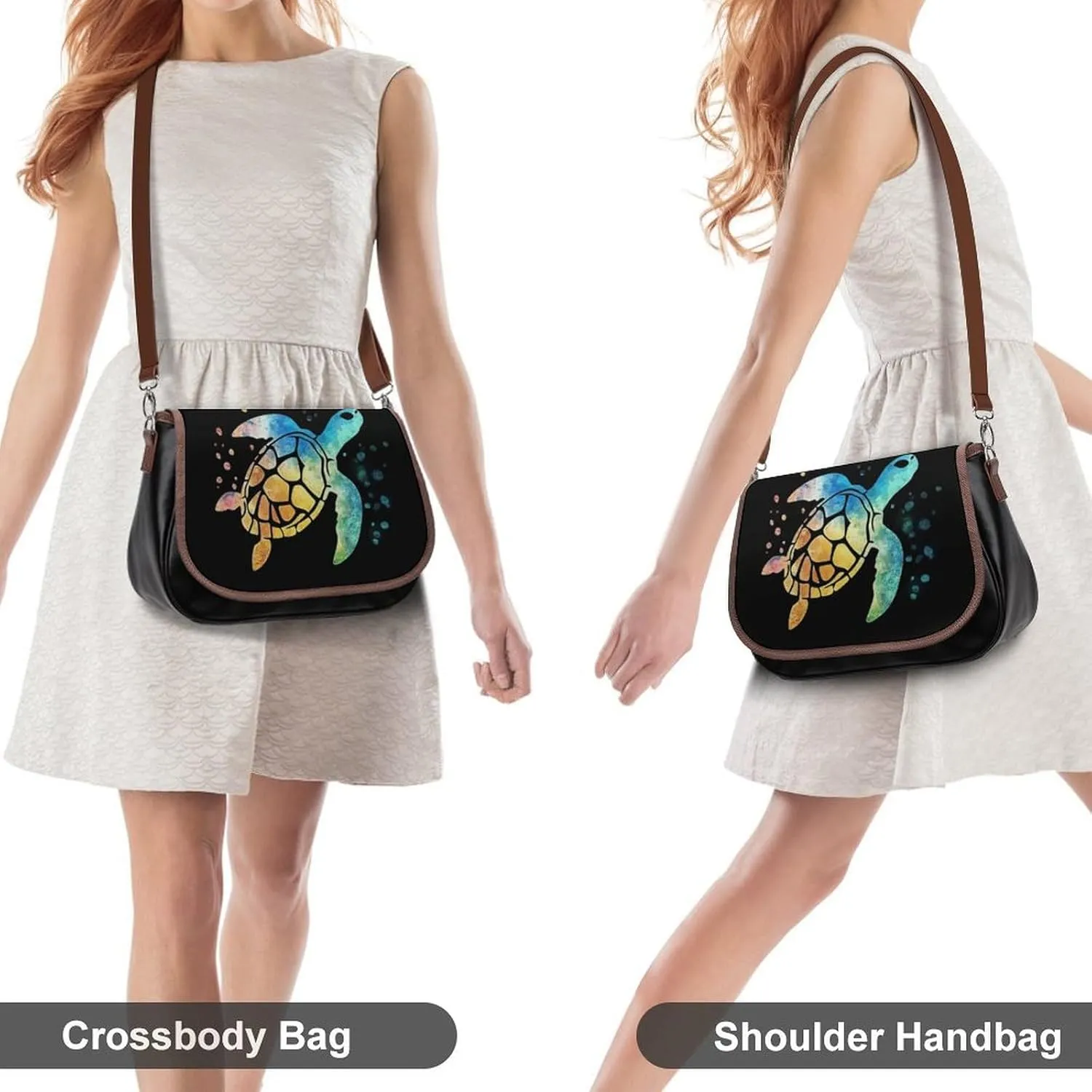 Women's Casual Crossbody Bag, Waterproof Leather Shoulder Purse Handbags for Work Travel