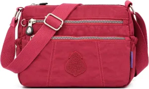 Women's Crossbody Bag with Zipper Pockets, Adjustable Strap,A gift for mom