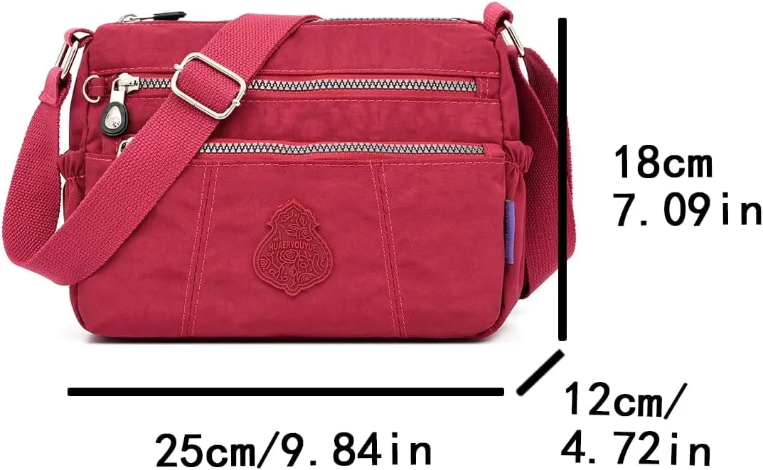 Women's Crossbody Bag with Zipper Pockets, Adjustable Strap,A gift for mom