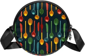 Women's Crossbody Handbags, Travel Purse, Forks and knives Seamless