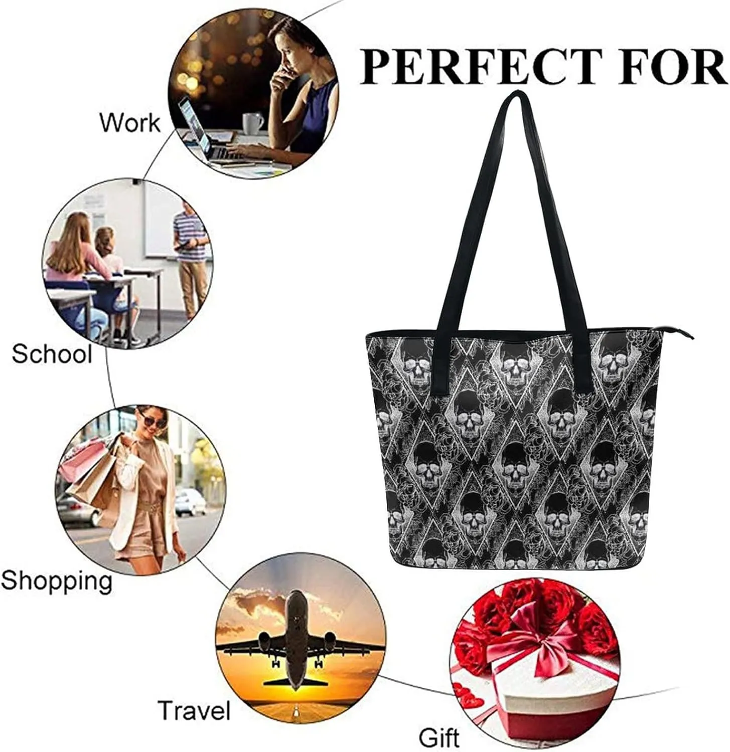Women's Leather Large Capacity Work Tote Bags Handbags Big Commuter Bag