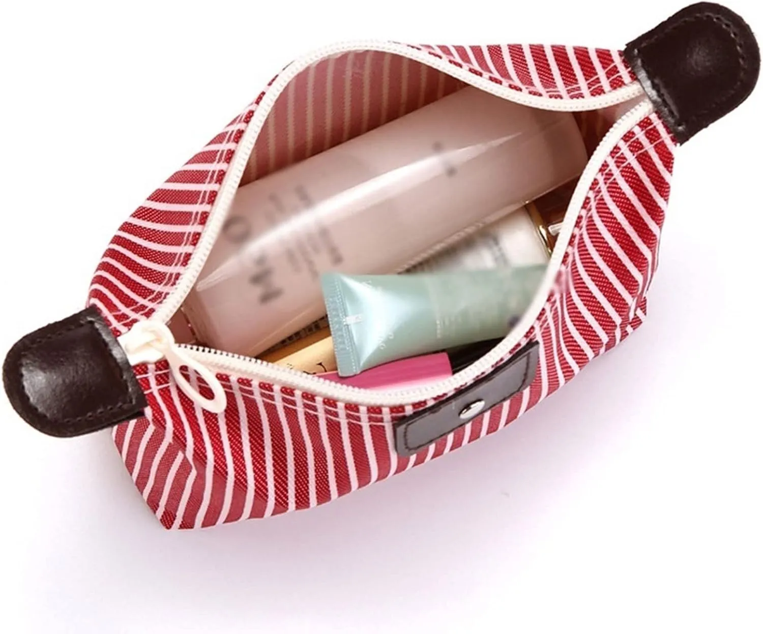 Women's Makeup Travel Organizer Classic Cosmetic Case Cosmetic Case Wash Bag (White)