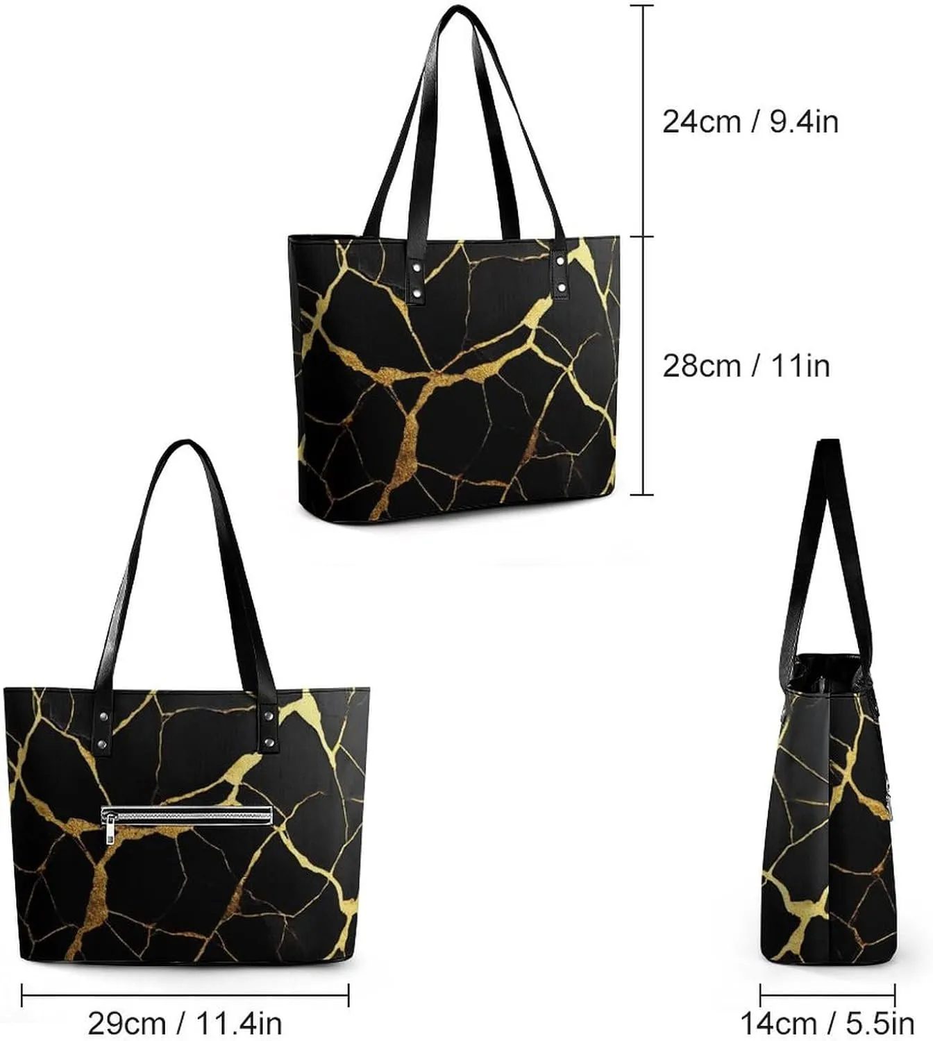 Women's Portable Tote Bag Trendy Modern Leather Handbag For Work Weekend