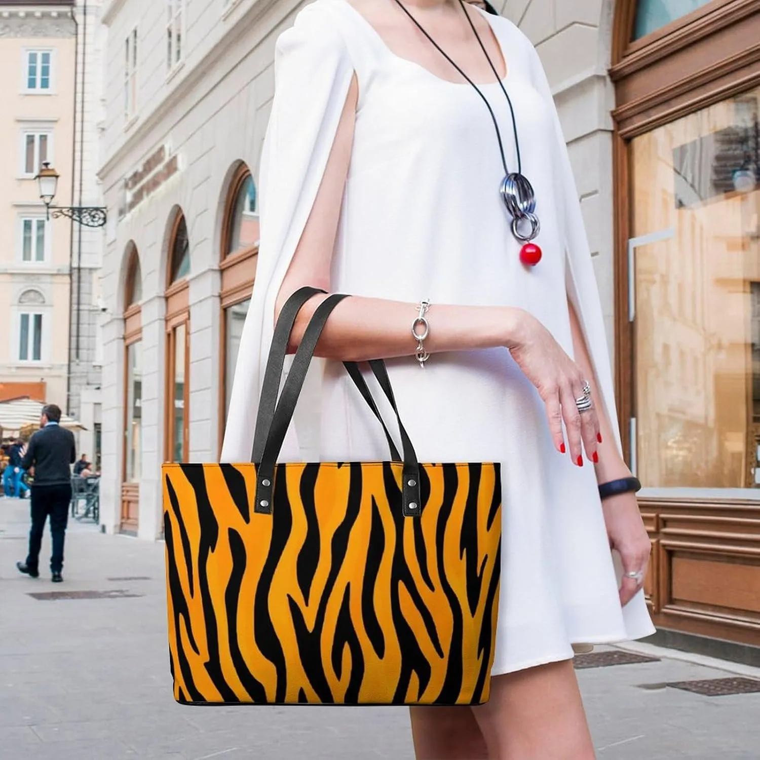 Women's Portable Tote Bag Trendy Modern Leather Handbag For Work Weekend
