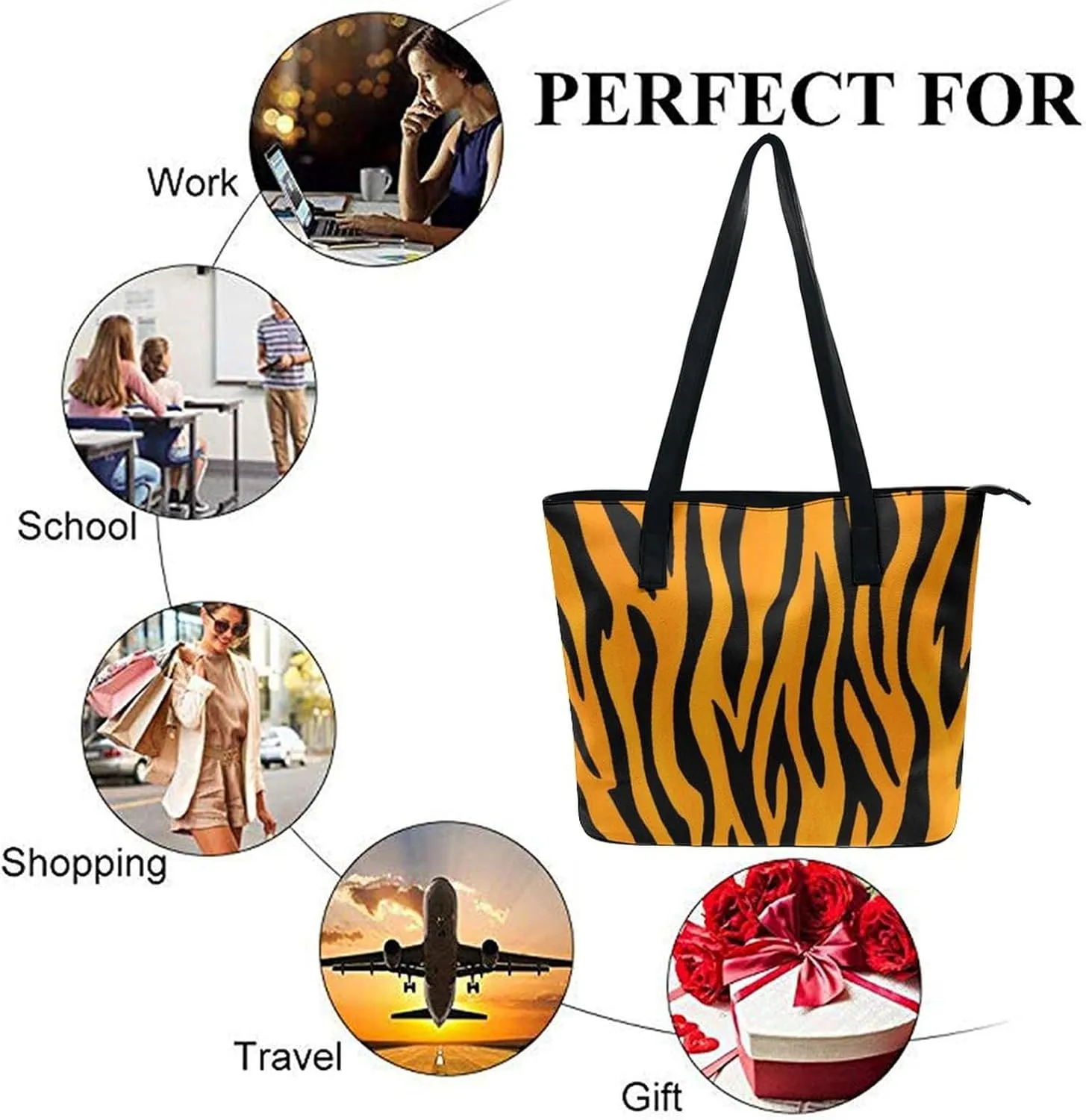 Women's Portable Tote Bag Trendy Modern Leather Handbag For Work Weekend