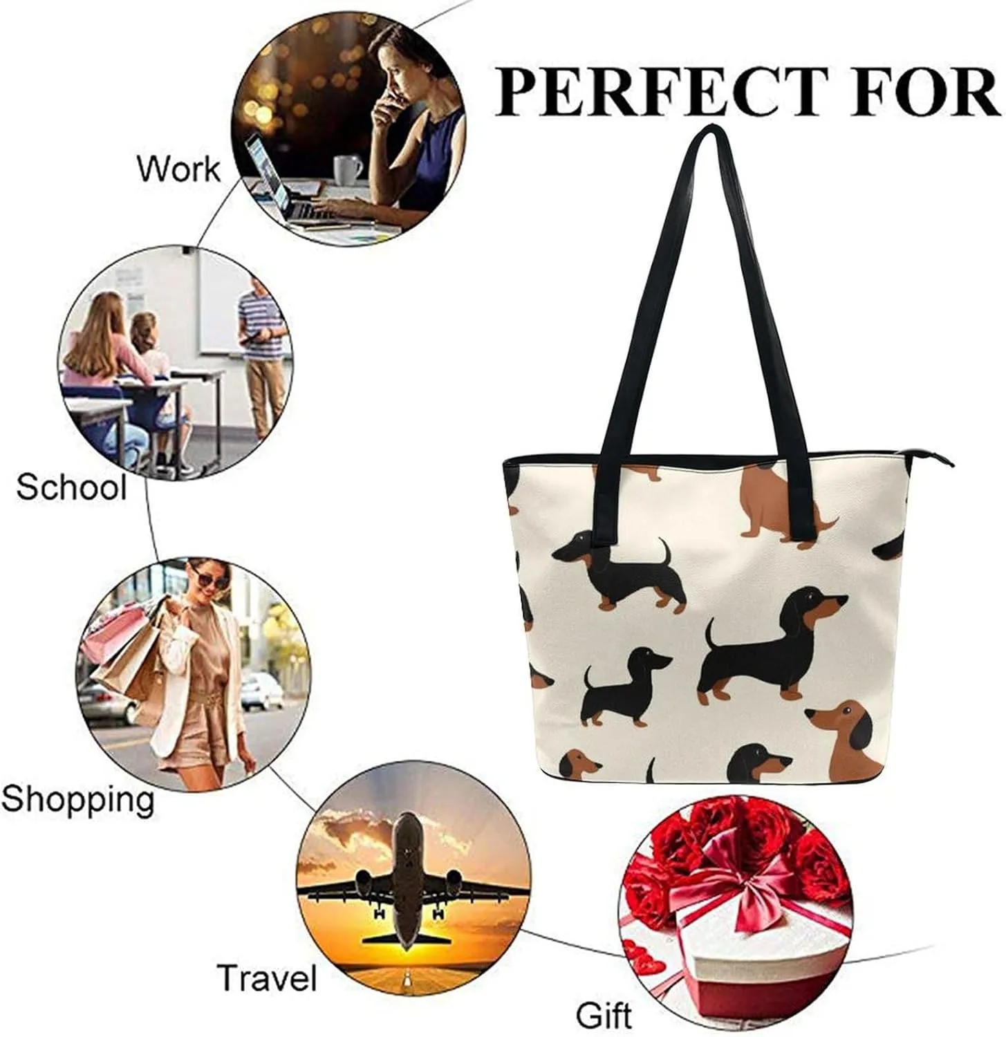 Women's Portable Tote Bag Trendy Modern Leather Handbag For Work Weekend
