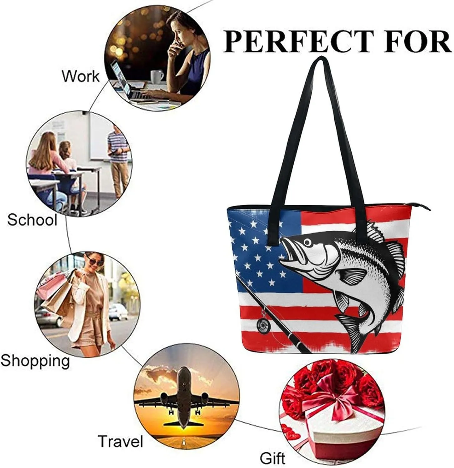 Women's Portable Tote Bag Trendy Modern Leather Handbag For Work Weekend