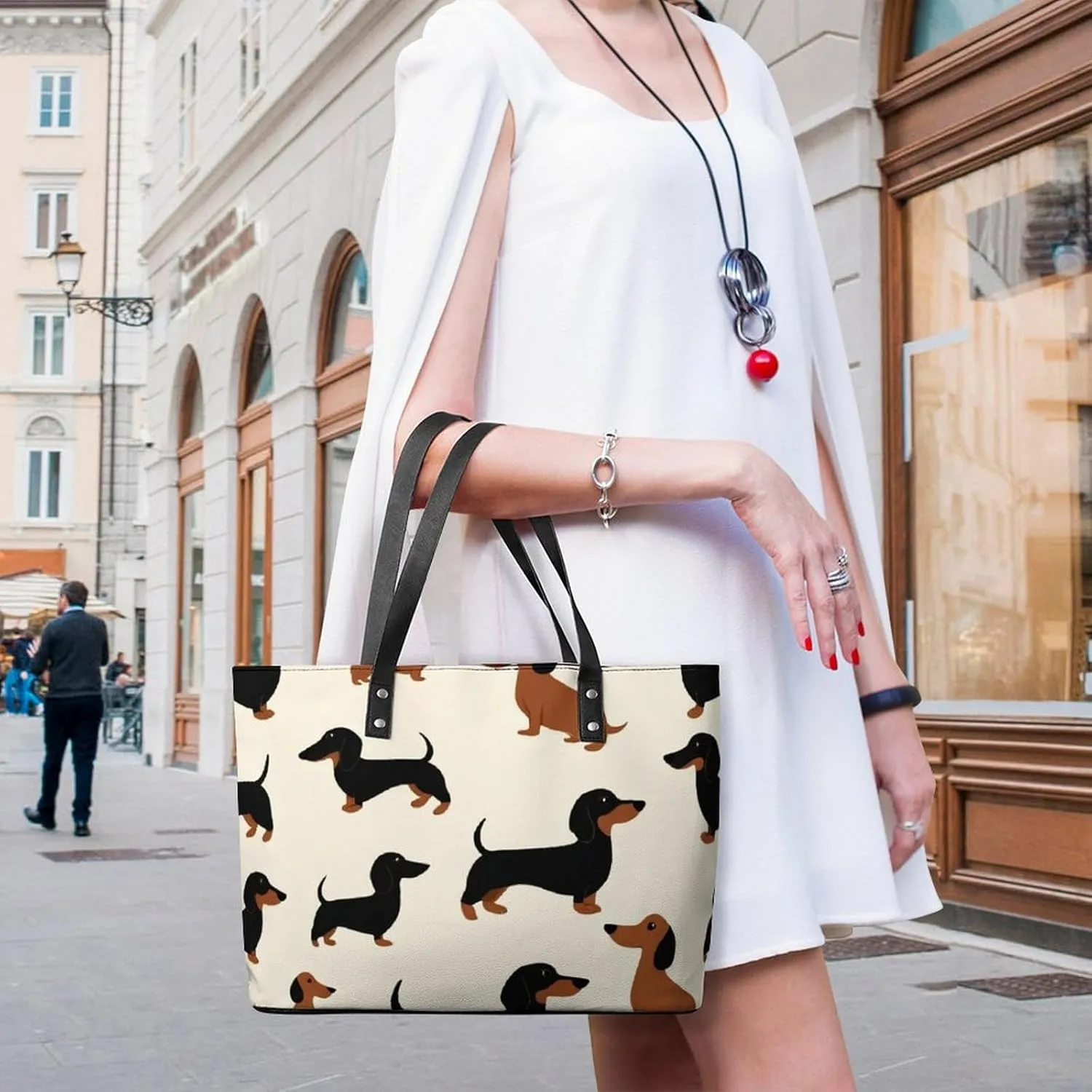 Women's Portable Tote Bag Trendy Modern Leather Handbag For Work Weekend