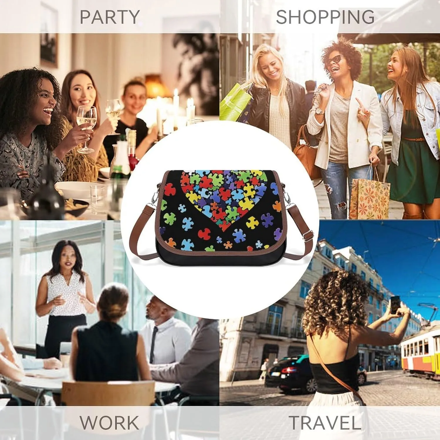 Womens PU Leather Crossbody Bag Lightweight Cellphone Purse Handbags with Adjustable Strap