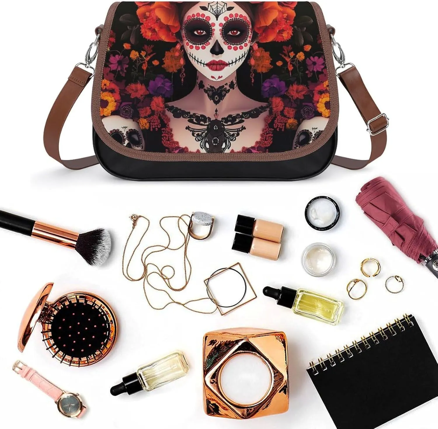 Womens Small Crossbody Purse with Adjustable Strap, Pu Leather Shoulder Bags for Travel Work