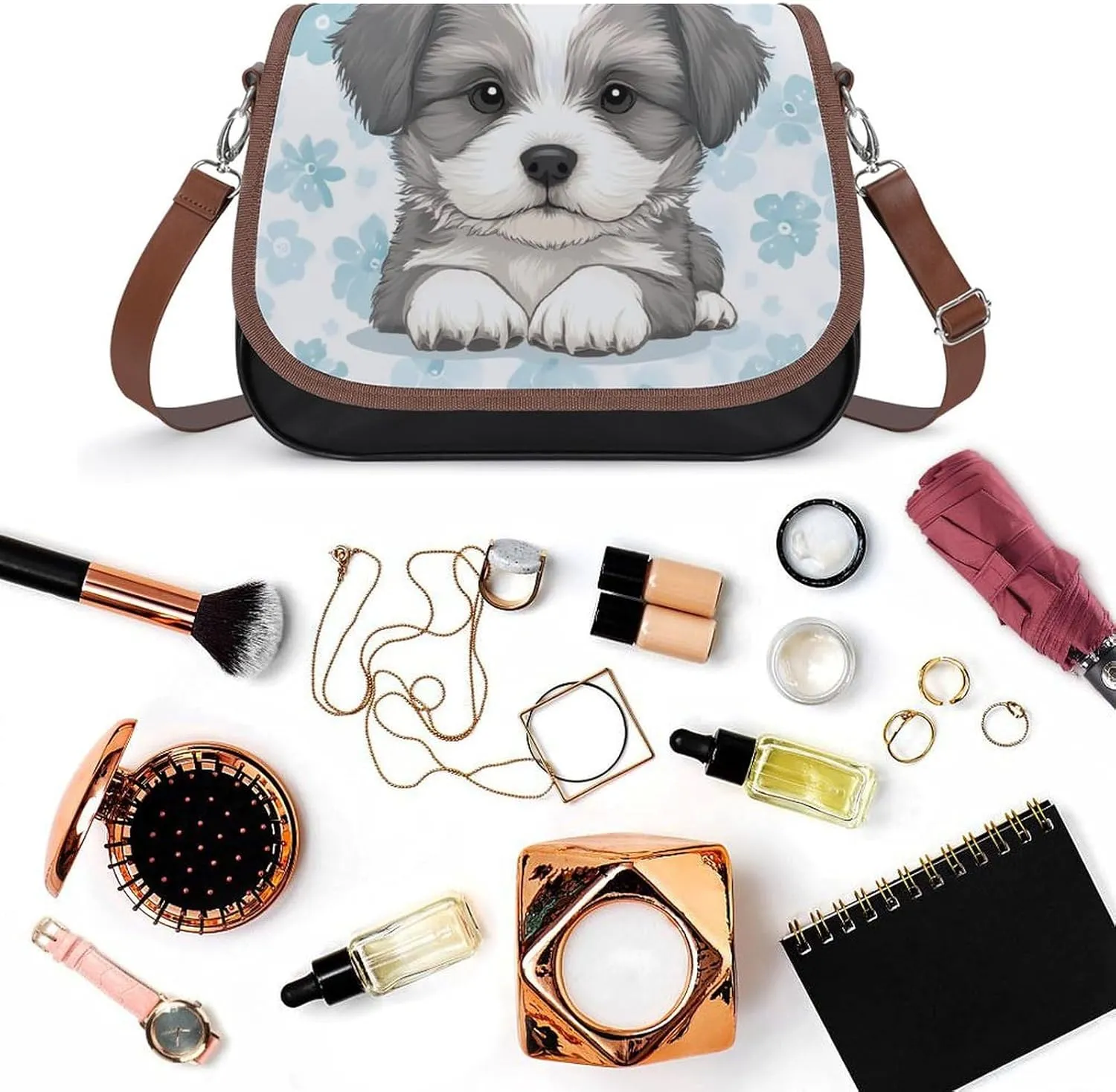 Womens Small Crossbody Purse with Adjustable Strap, Pu Leather Shoulder Bags for Travel Work
