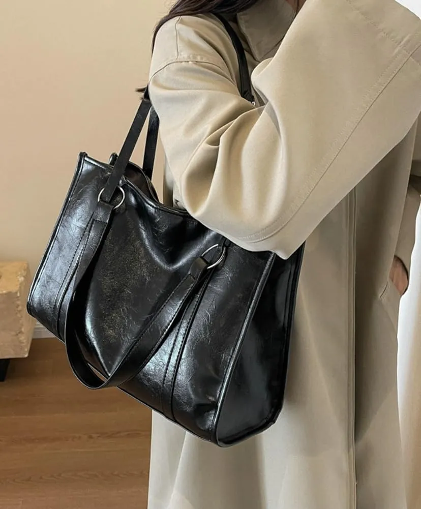 Womens Vintage Shoulder Bags Vegan Leather Crossbody Bag Large Tote Purse Handbag Top Handle Satchel Work