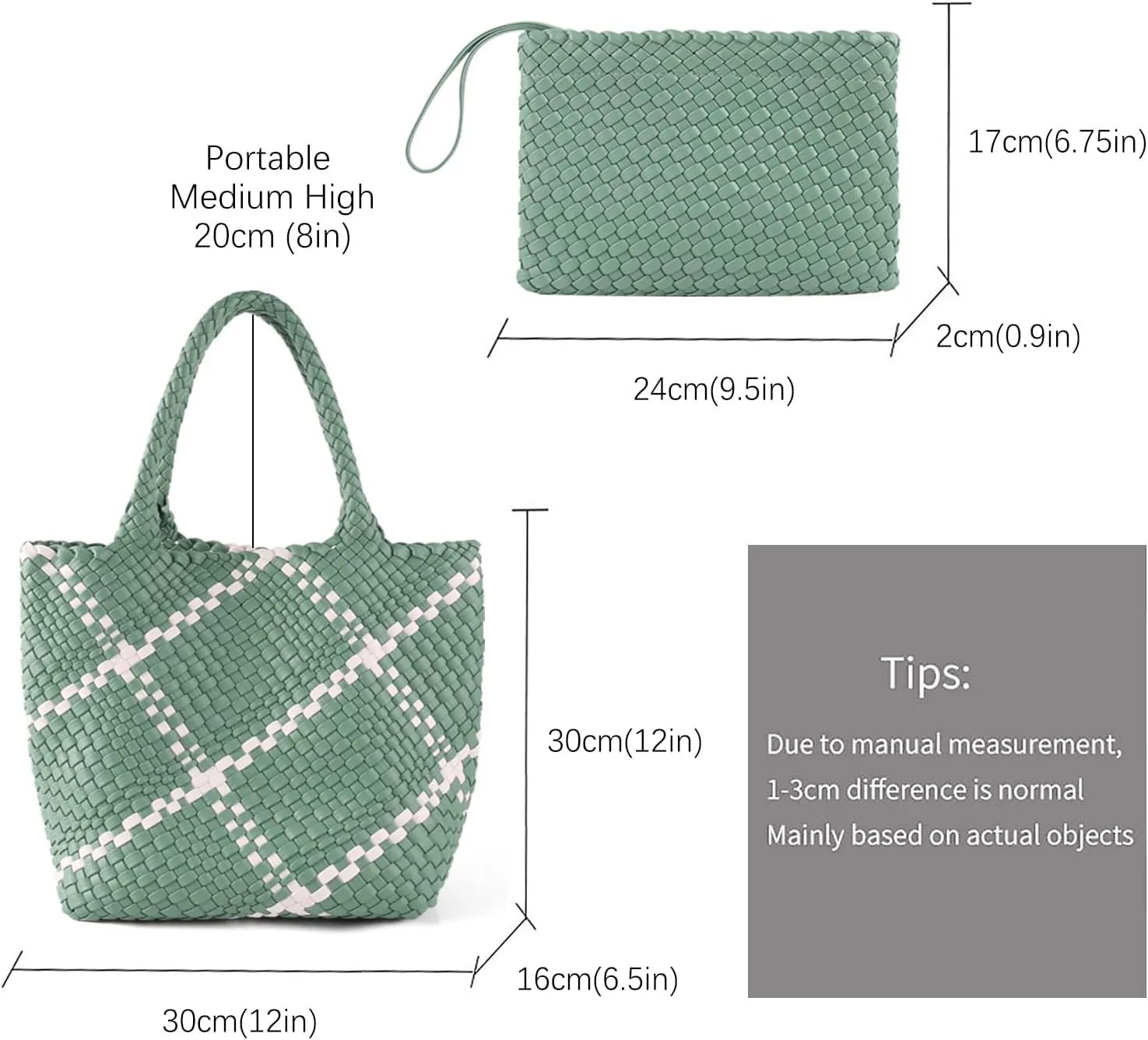 Woven Bag for Women Vegan Leather Tote Bag Large Summer Beach Travel Handbag and Clutch Retro Handmade Shoulder Bag