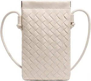 Woven Small Crossbody Phone Bag for Women Small Vegan Leather Purse