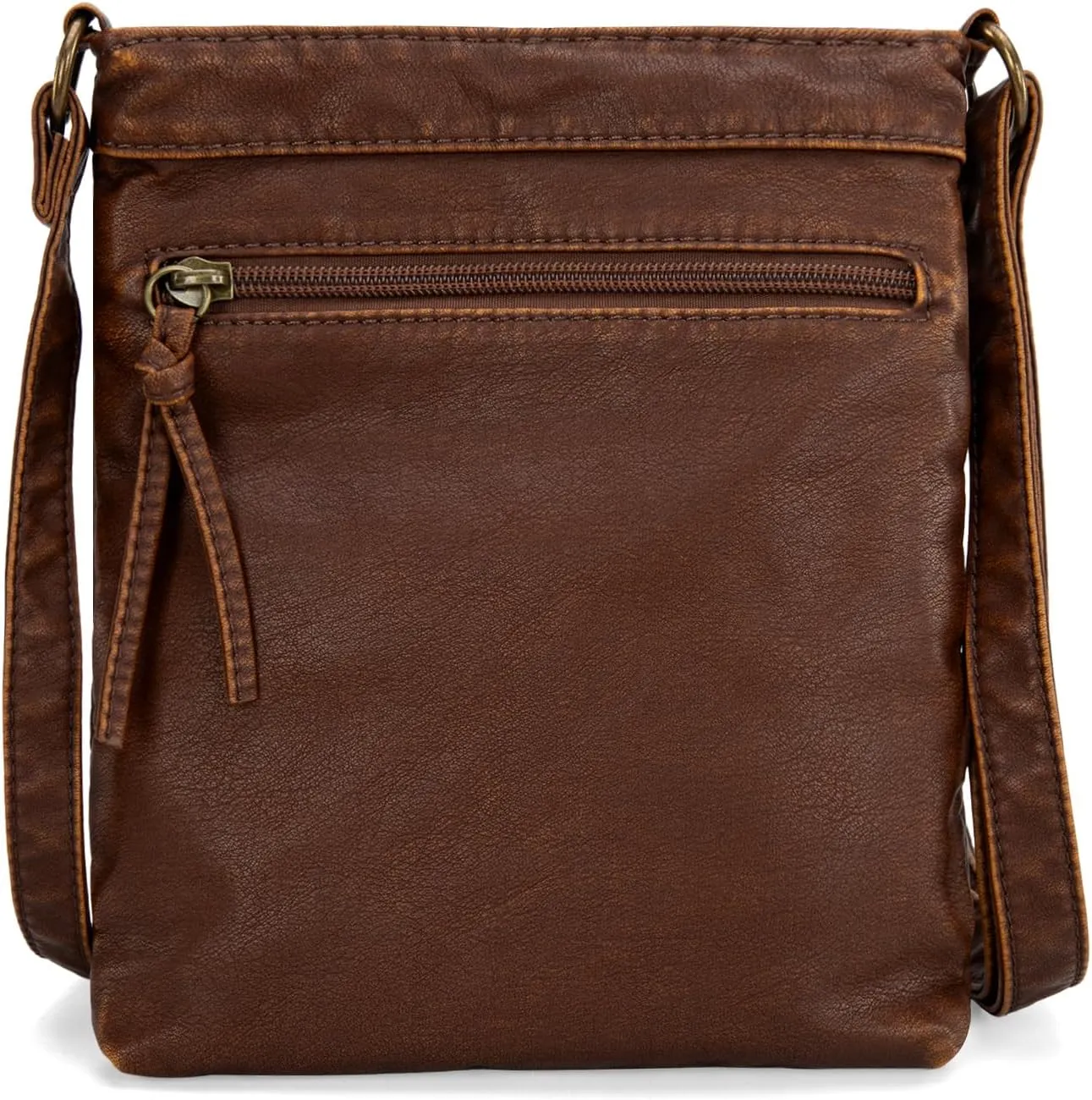Wrangler Crossbody Bag for Women Small Soft Washed Leather Multi Pocket Shoulder Purses