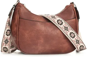 YDSIII Small Crossbody Bags for Women, Women's Cross body Bag with Adjustable Wide Guitar Strap, Vintage Vegan Leather