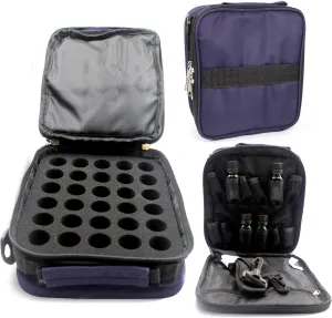 Your Oil Tools Versatile Essential Oil Storage Carrying Case- Holds 42 Bottles for 5ml, 10 ml, 15ml, 20ml and 100ml- Essential Oil Travel Case Storage Bag with Handle and Shoulder Straps – Eggplant