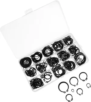 Zerodeko 320pcs External Circlip Assortment Snap Ring Clips Steel Ring Assortment Kit for Automotive Appliance Repairs